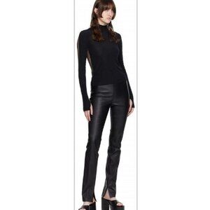 Helmut Lang Black Sheer Back Turtleneck by HELMUT LANG